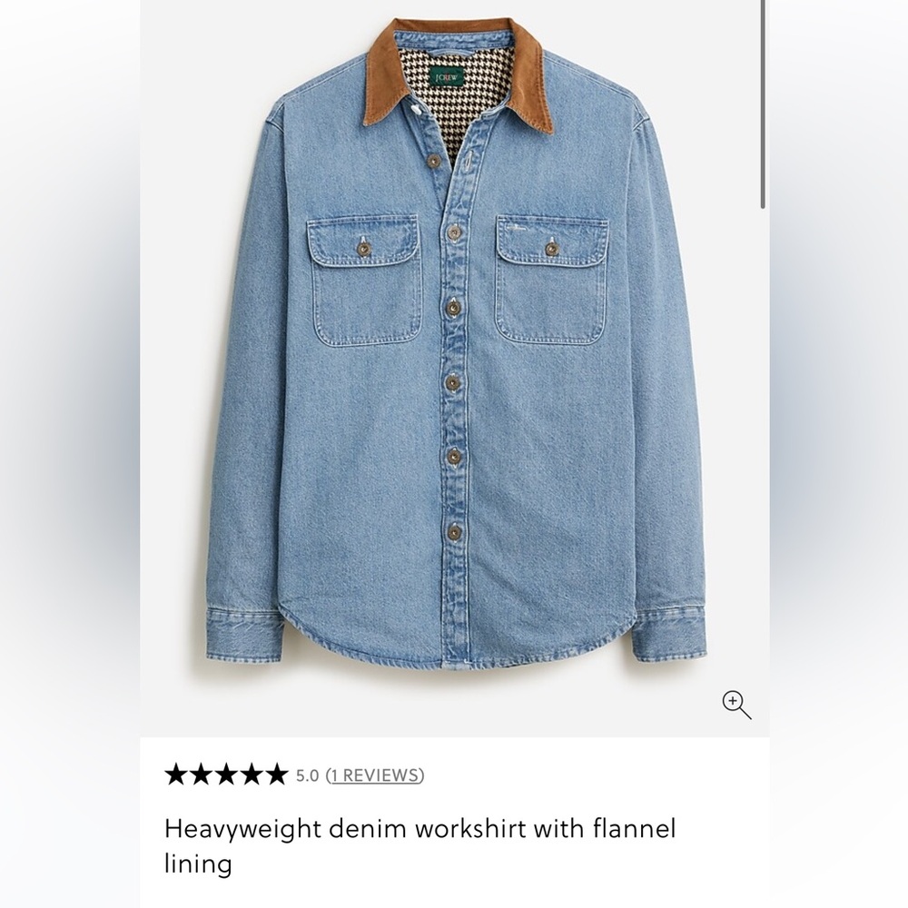 Jcrew Heavyweight denim barn jacket workshirt with flannel lining XS MENS